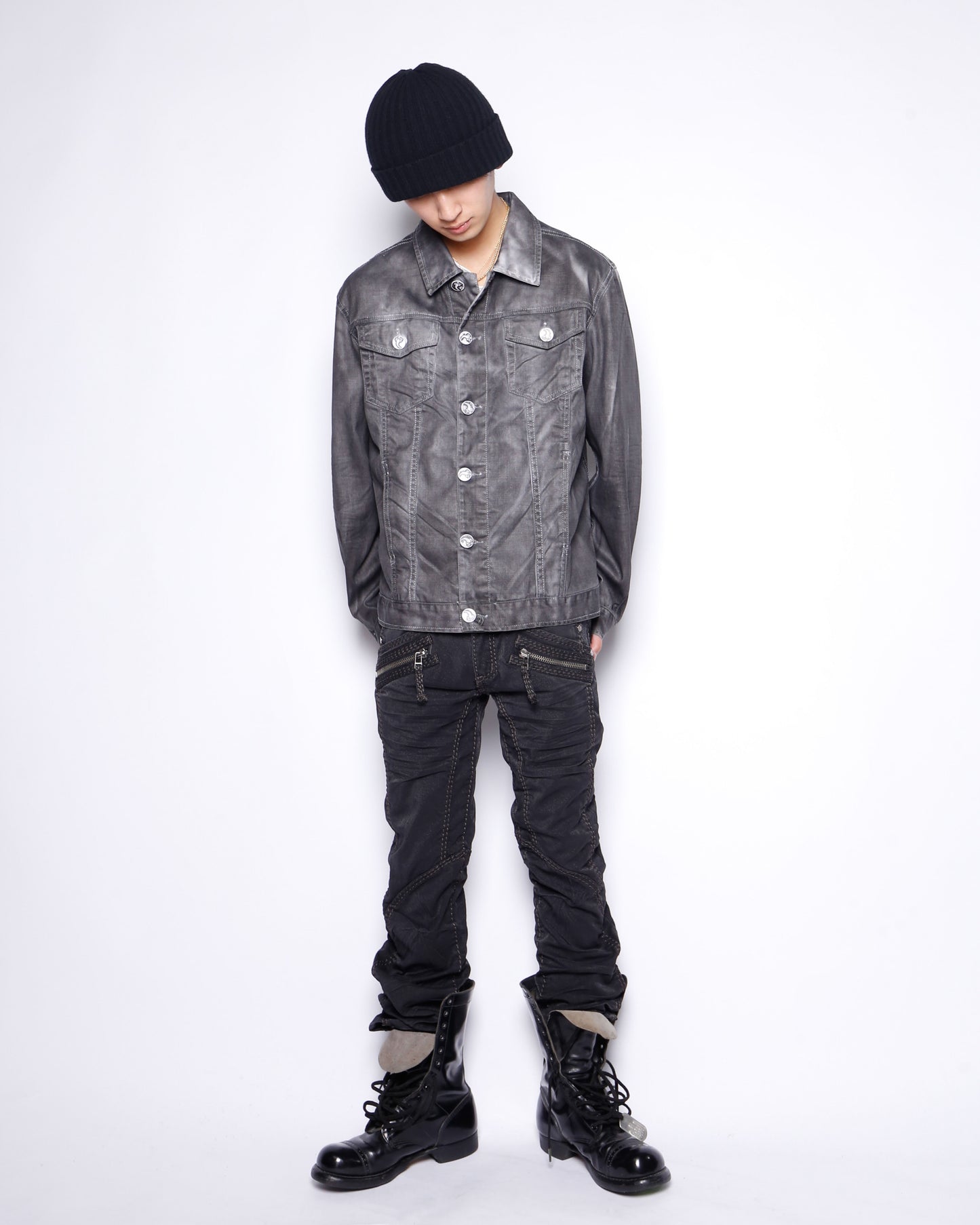 vintage 00's stitched metallic trousers