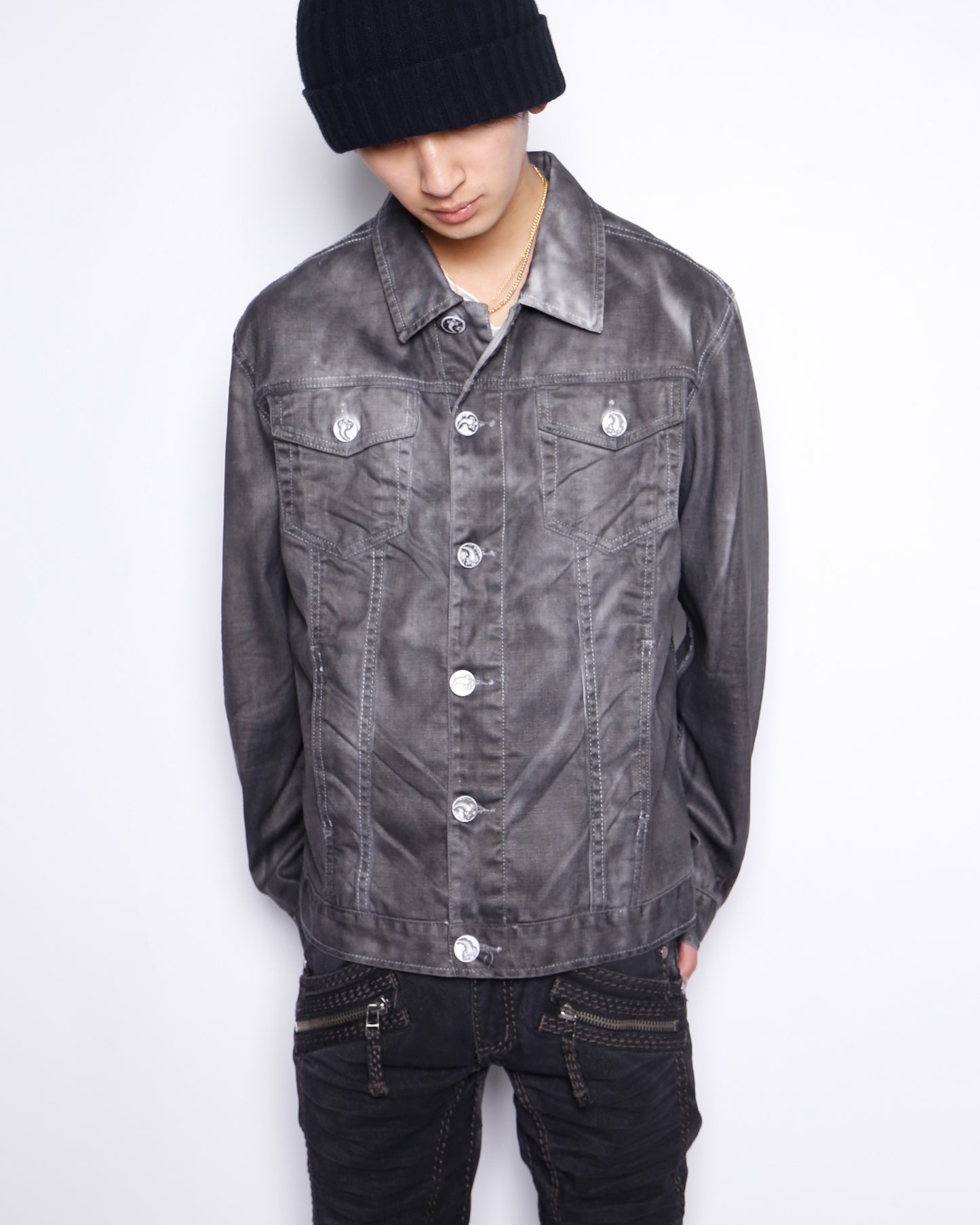 vintage 00's waxed dust trucker jacket