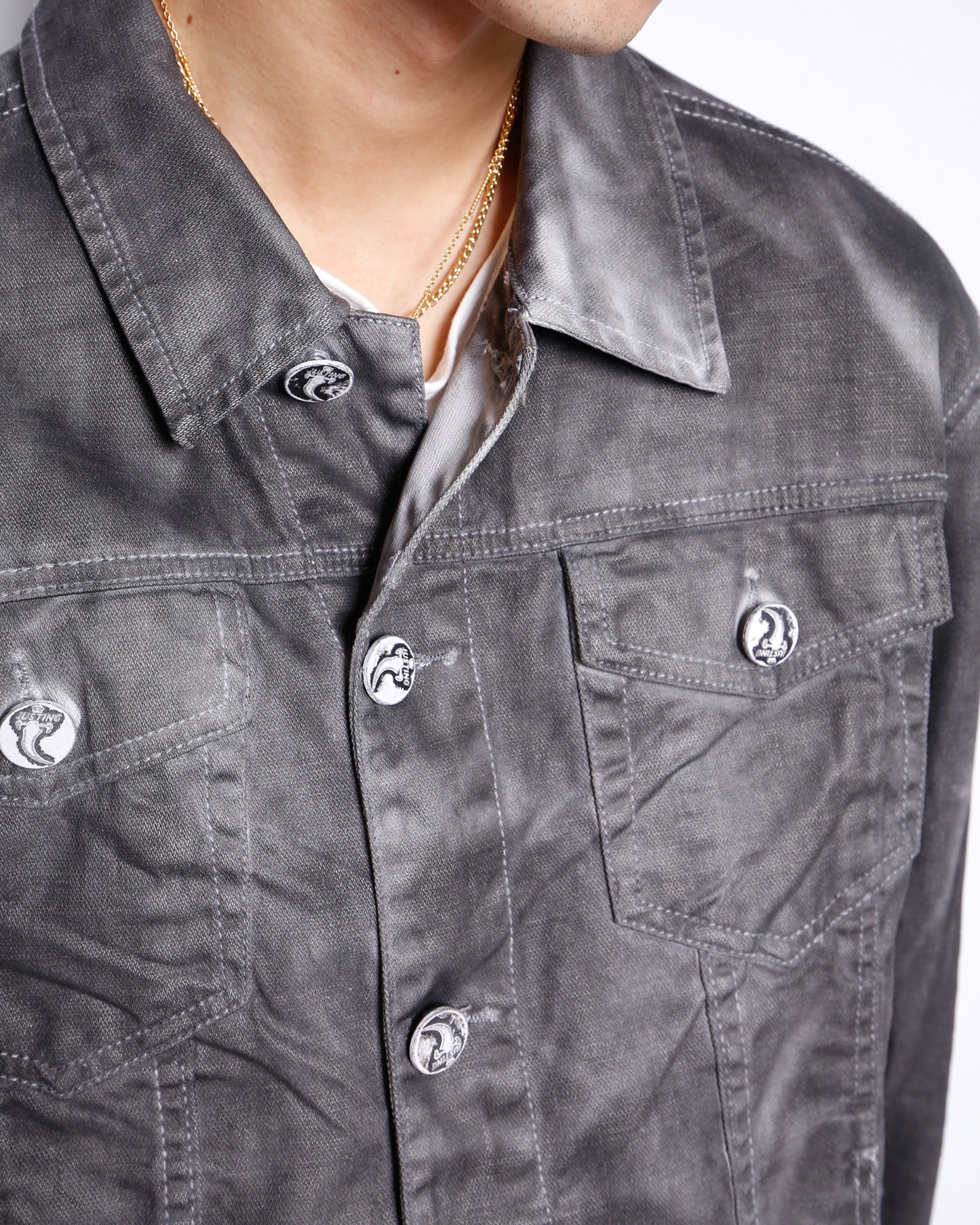 vintage 00's waxed dust trucker jacket