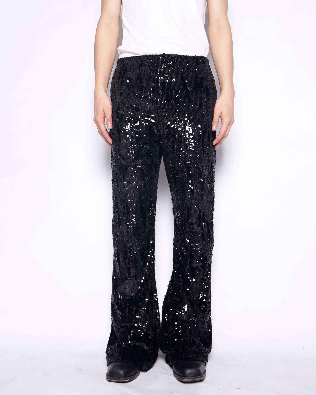vintage low rise spangle flare trousers