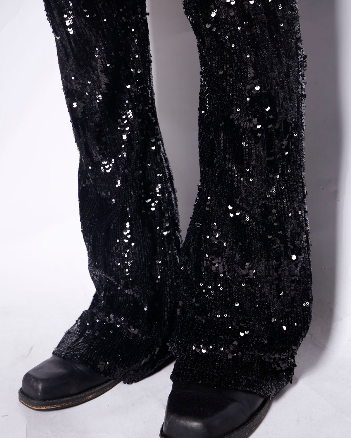 vintage low rise spangle flare trousers