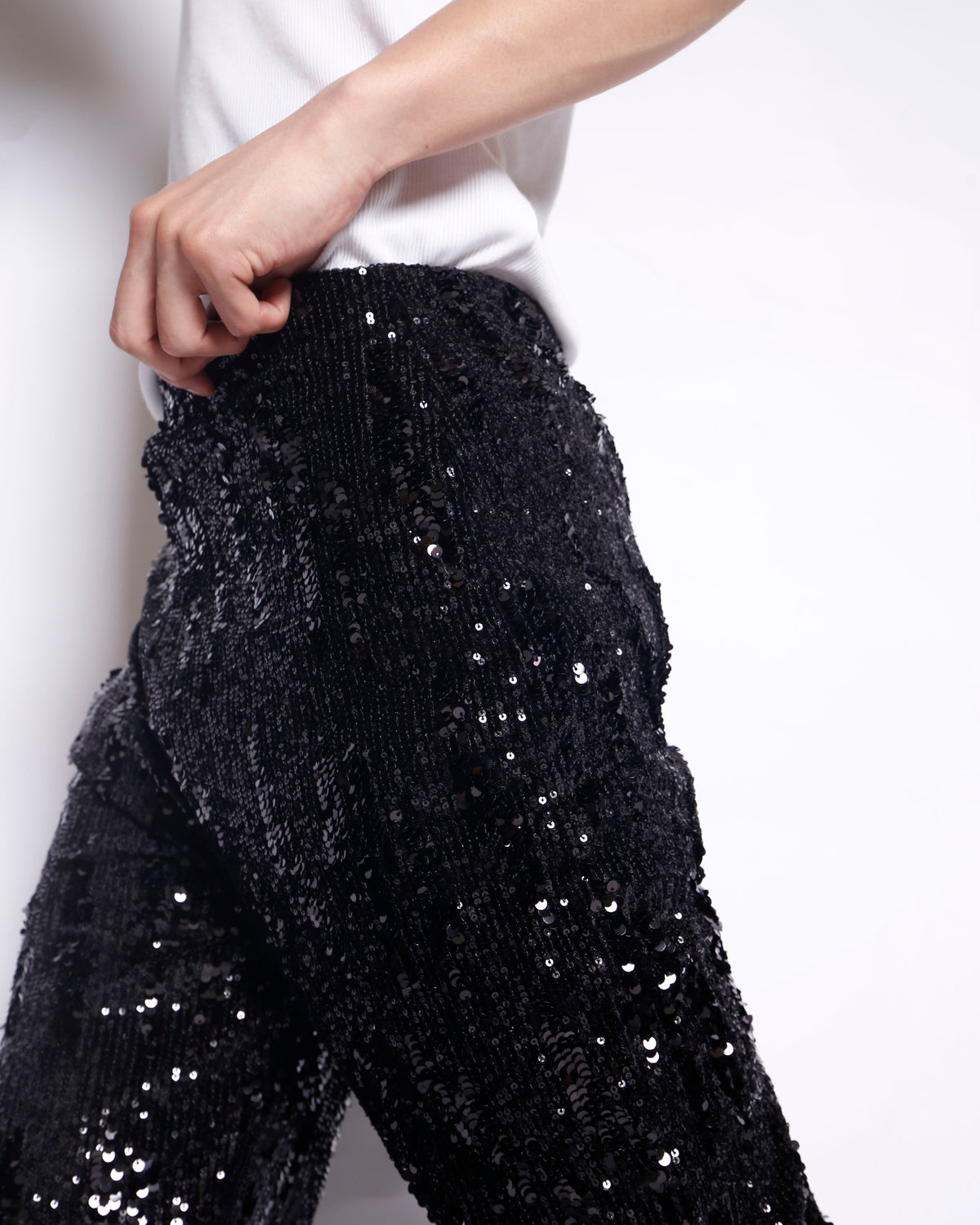 vintage low rise spangle flare trousers
