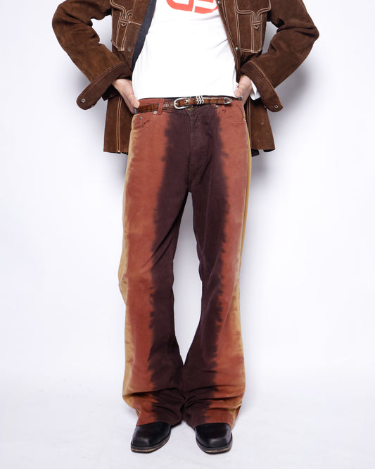 vintage blend stripe flare trousers