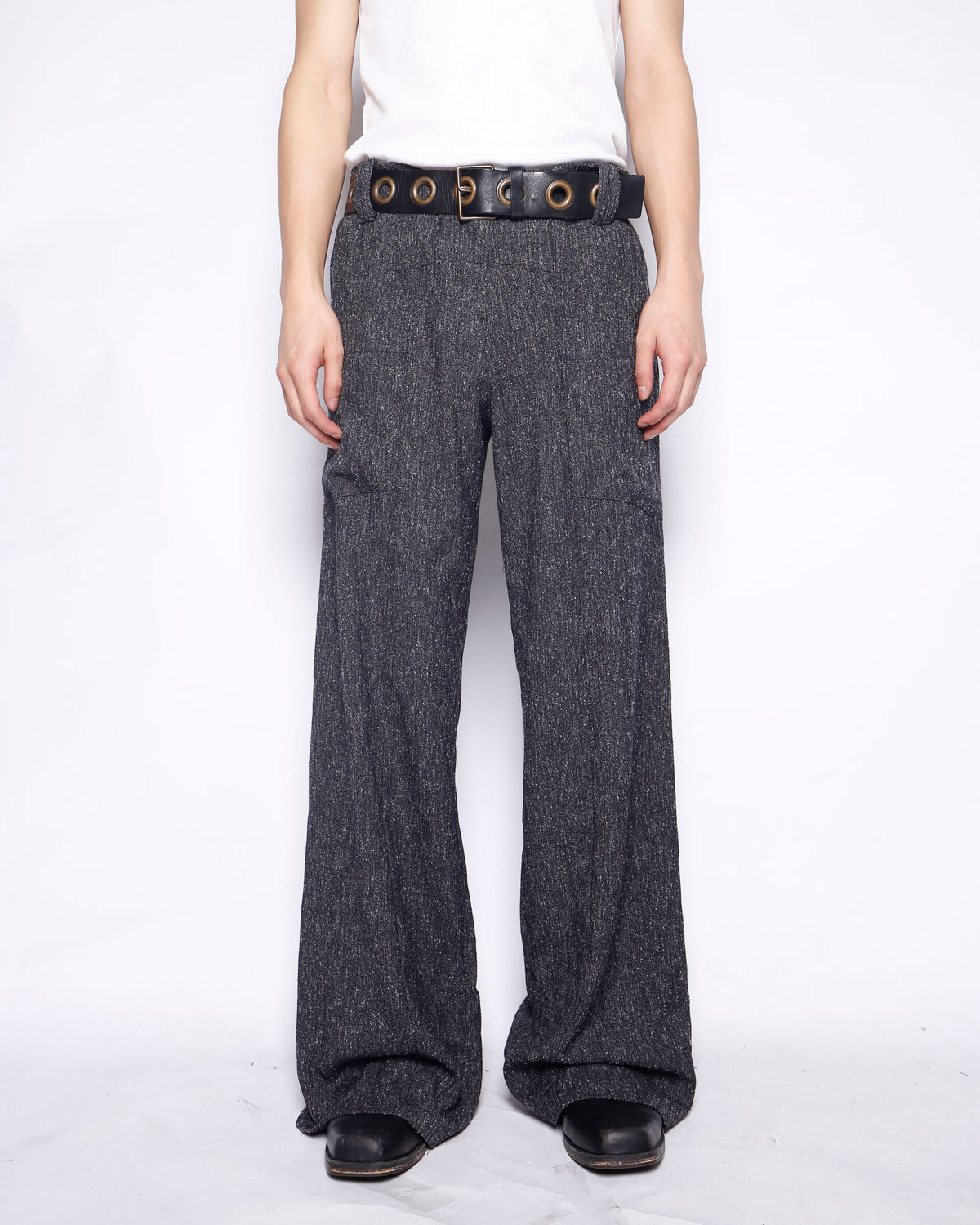 vintage euro drop pocket nep wide slacks