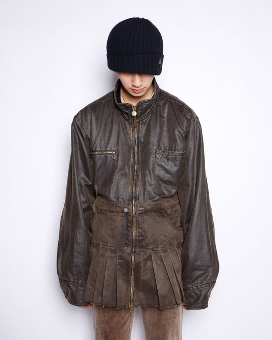 *one-off hybrid pleats dust jacket