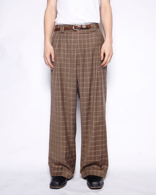 vintage window check tucked zoot slacks
