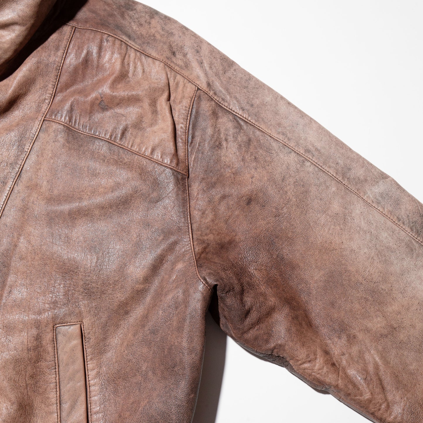 vintage double collar leather jacket