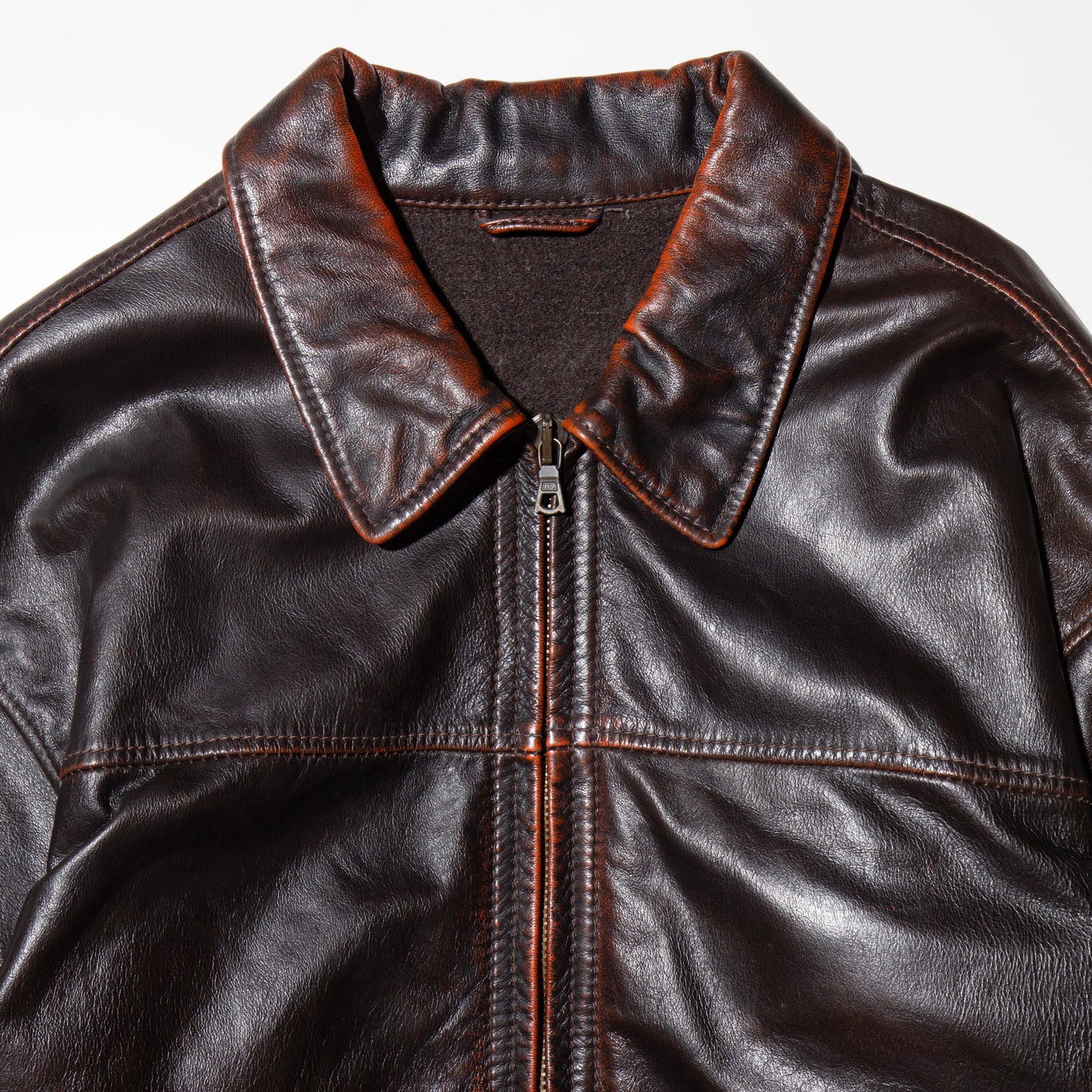 vintage faded leather jacket