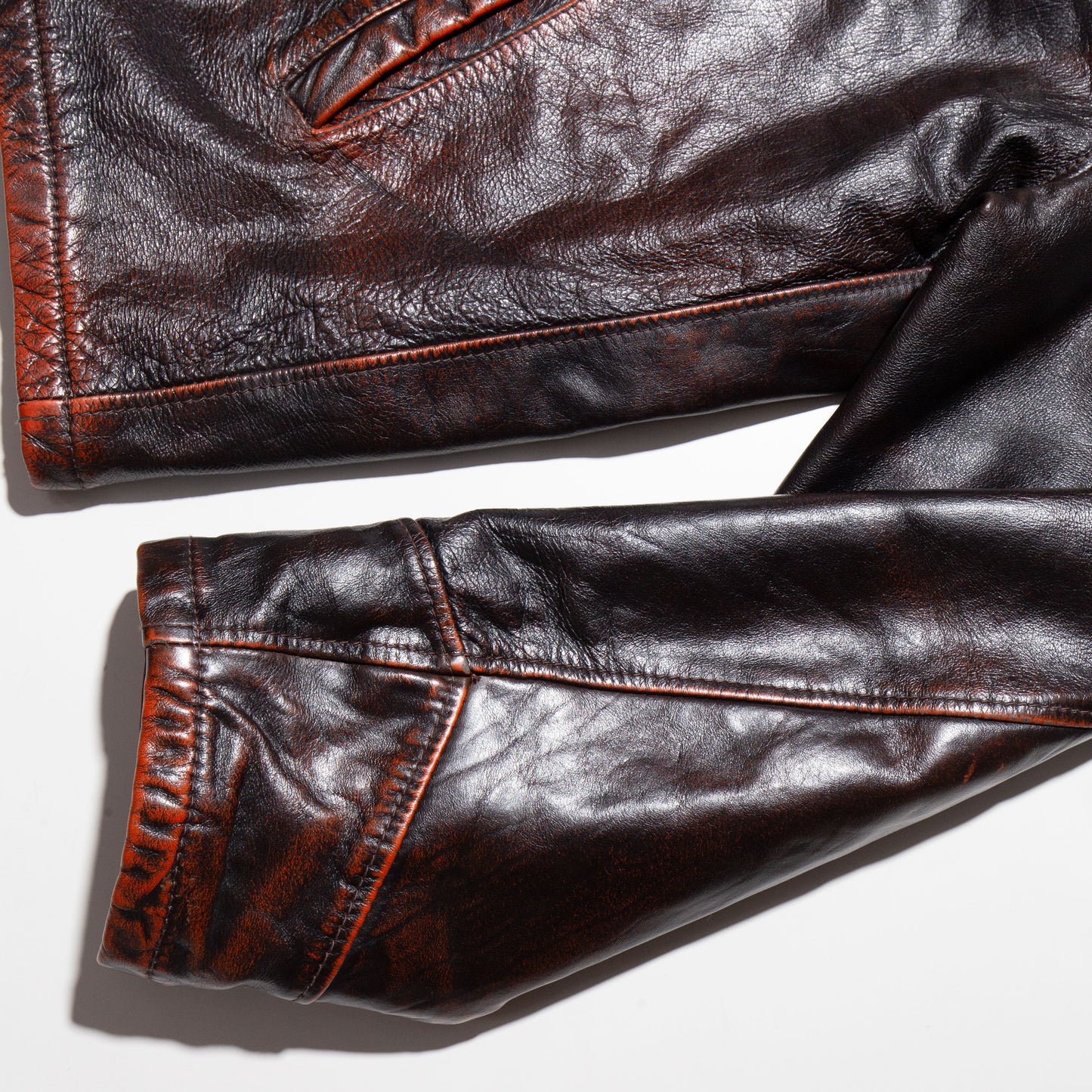 vintage faded leather jacket