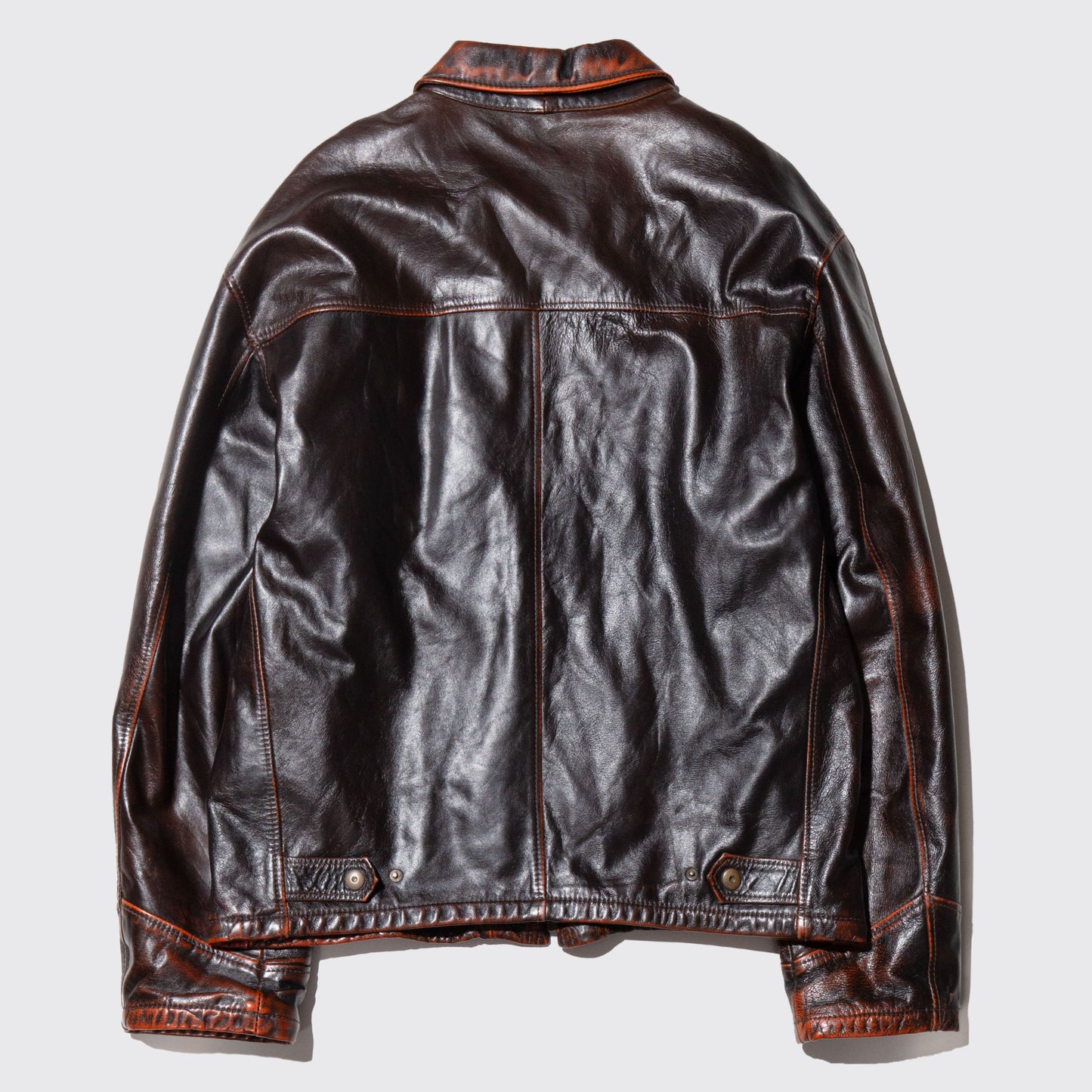 vintage faded leather jacket