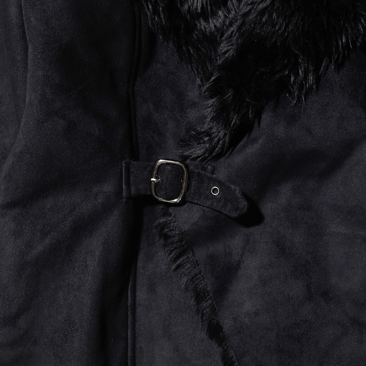 vintage belted faux fur jacket