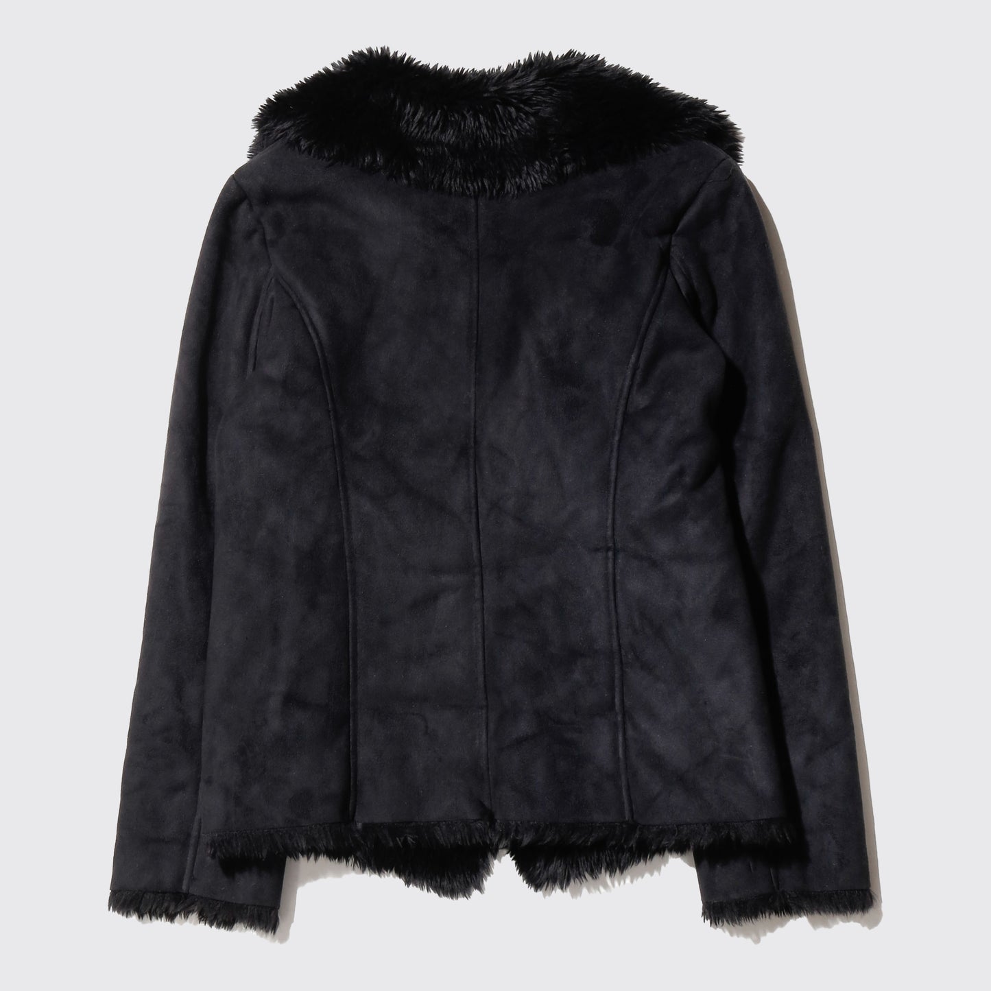 vintage belted faux fur jacket