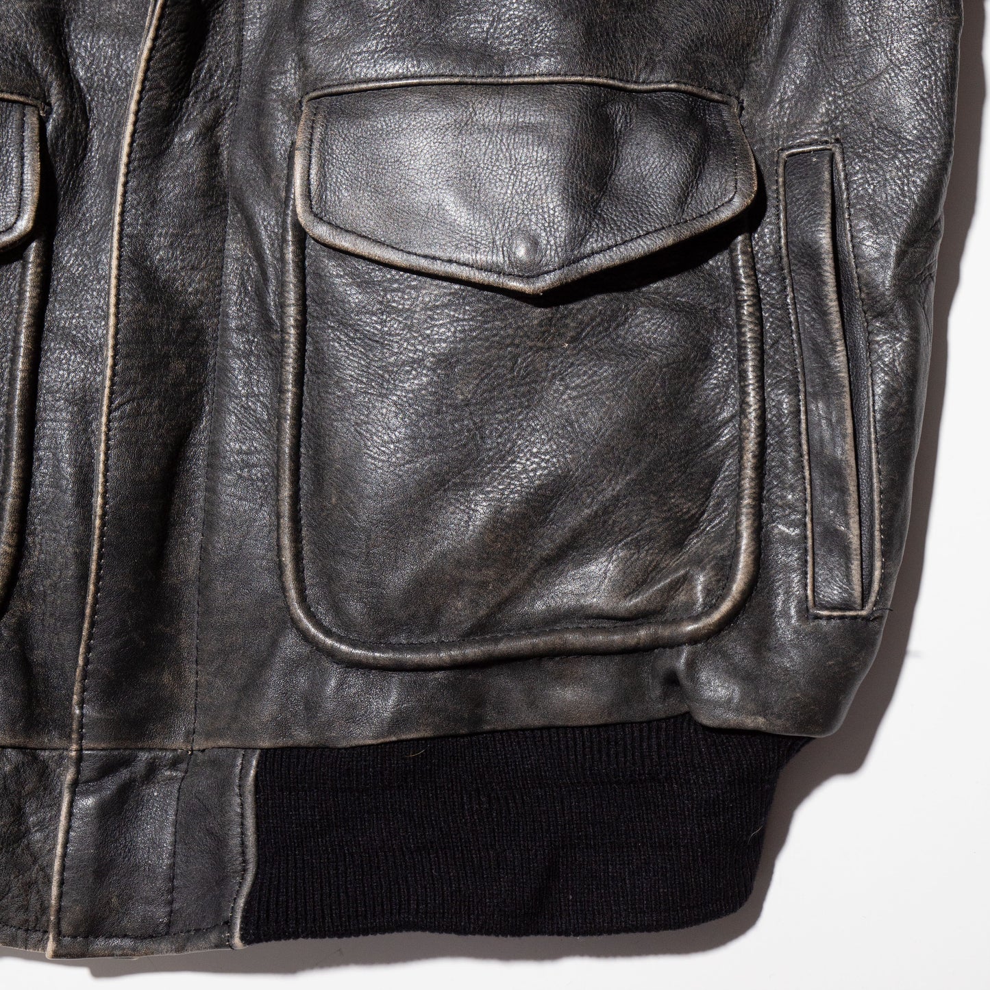 vintage loose aviator leather jacket