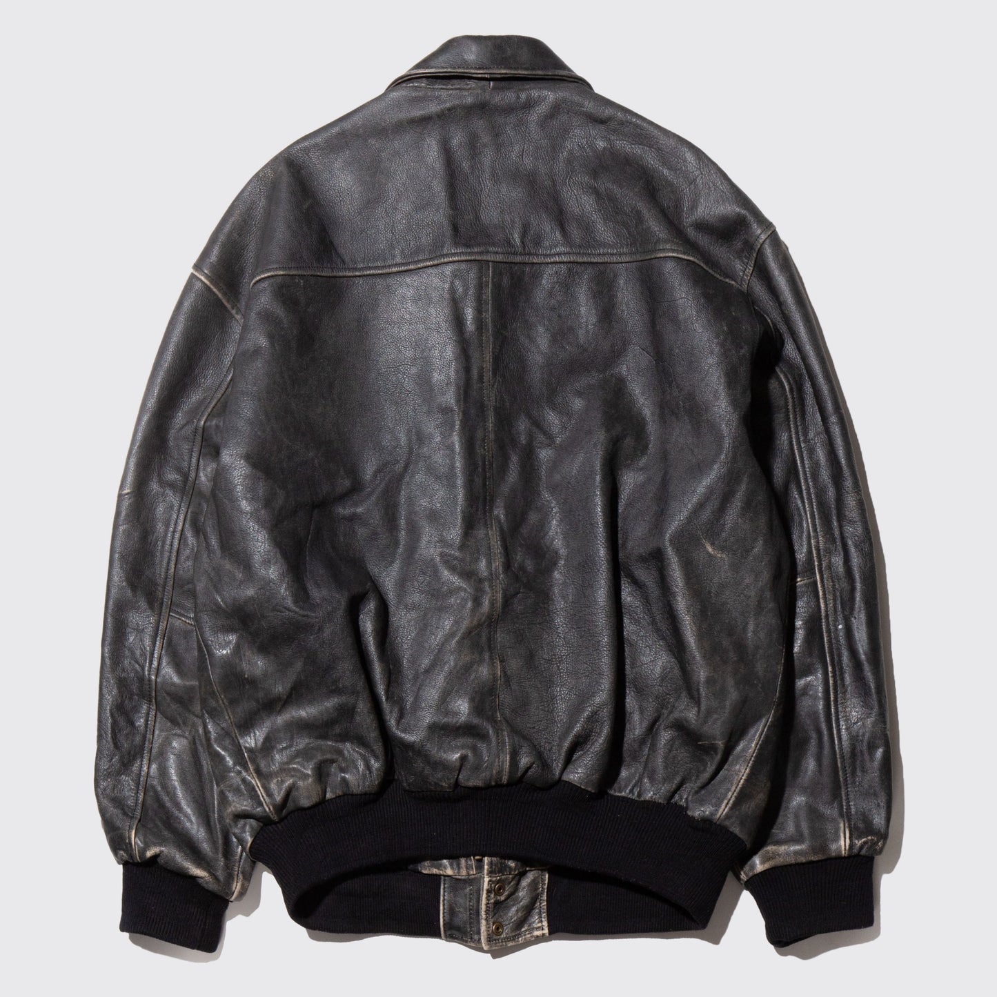 vintage loose aviator leather jacket