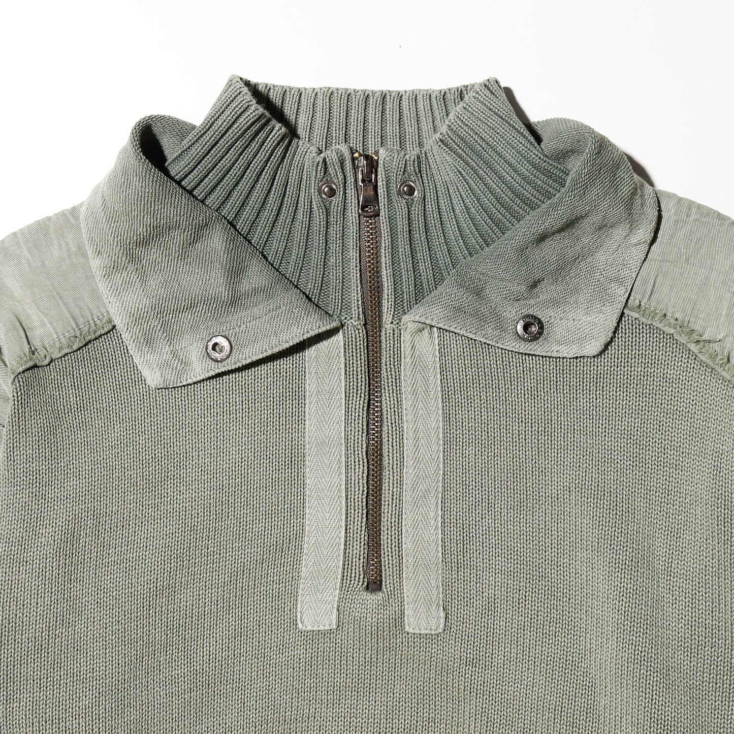 vintage hybrid half zip cotton sweater