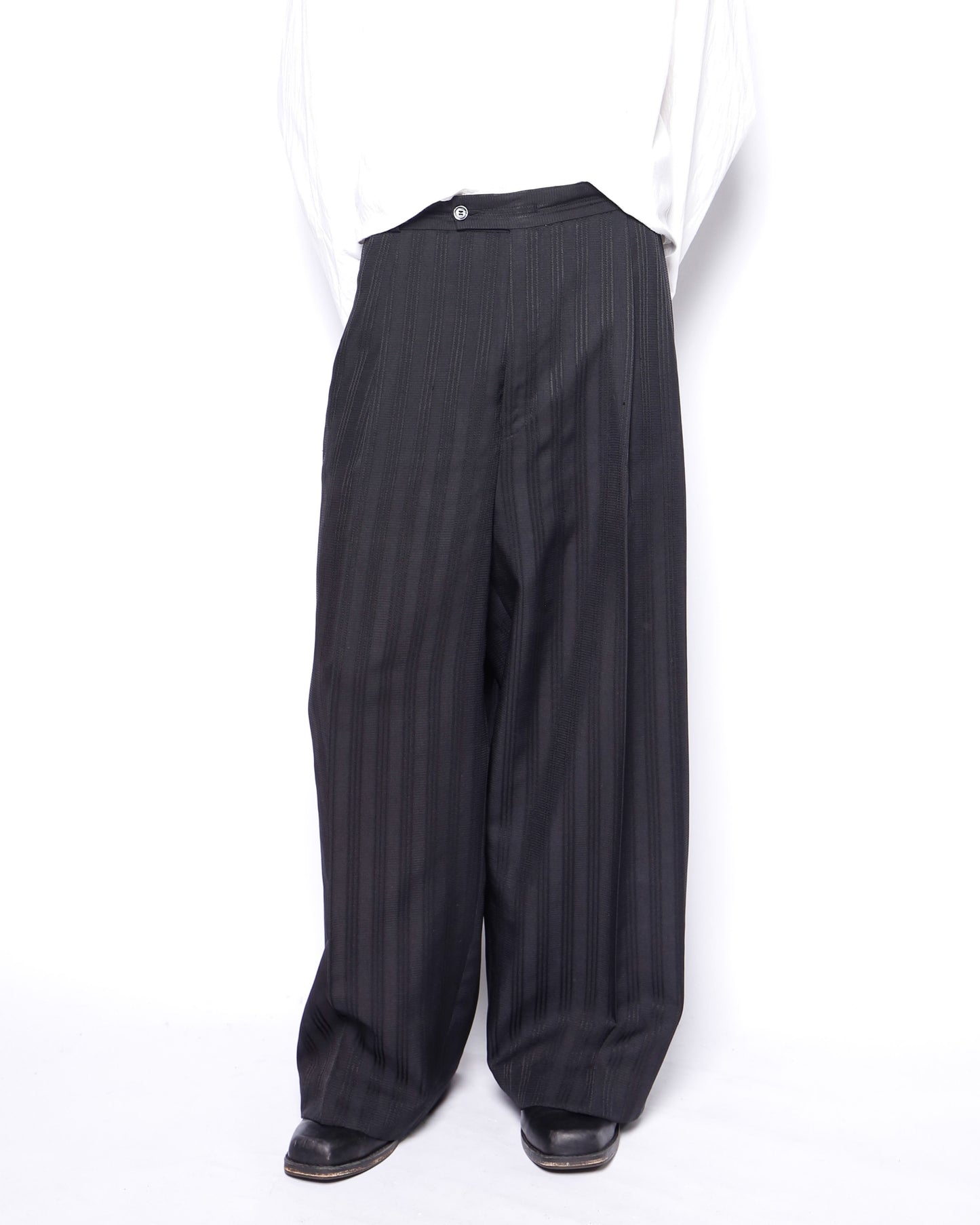 vintage stripe tucked zoot slacks