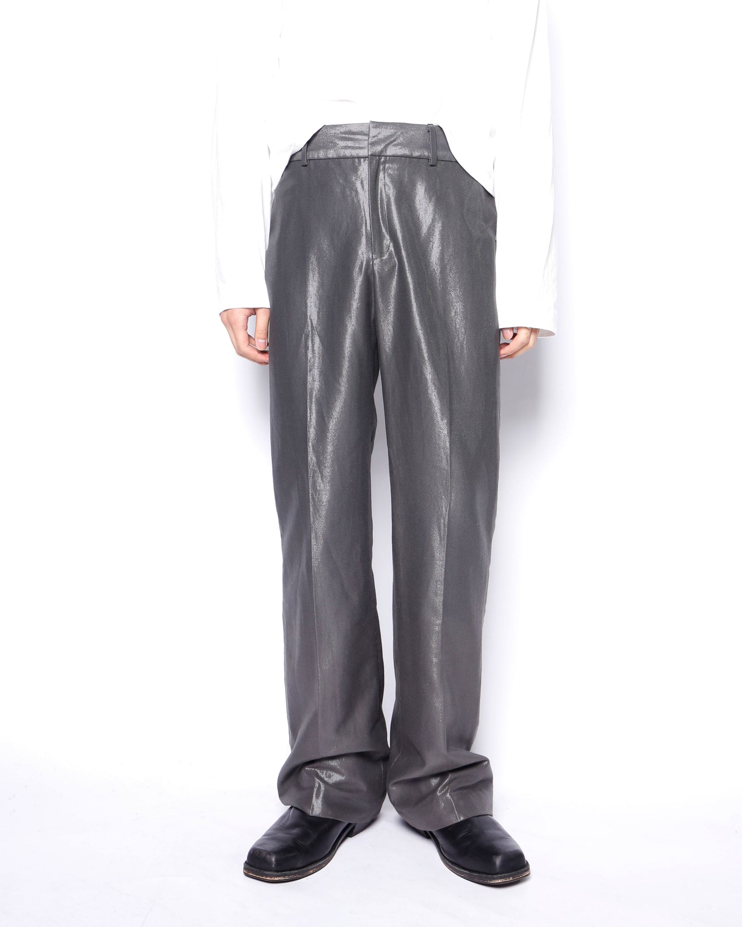 vintage banana republic low rise metalic flare slacks