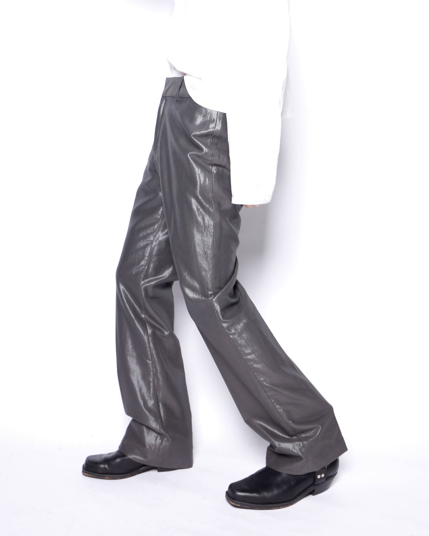 vintage banana republic low rise metalic flare slacks