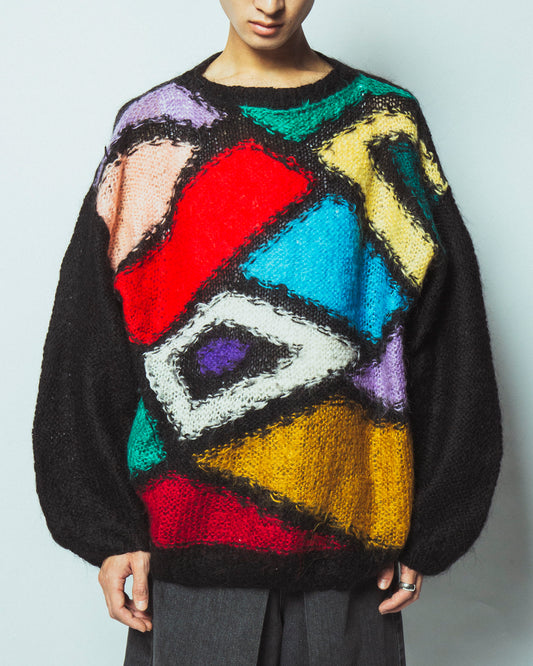 vintage multi color loose mohair sweater