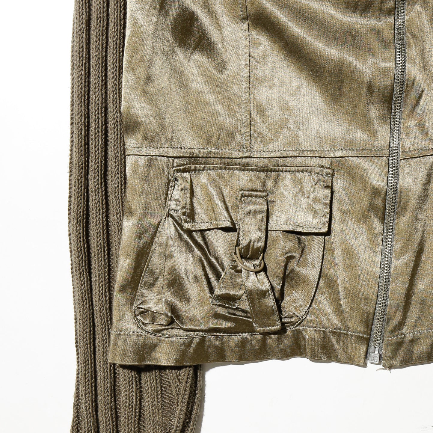 vintage euro satin combi knit jacket