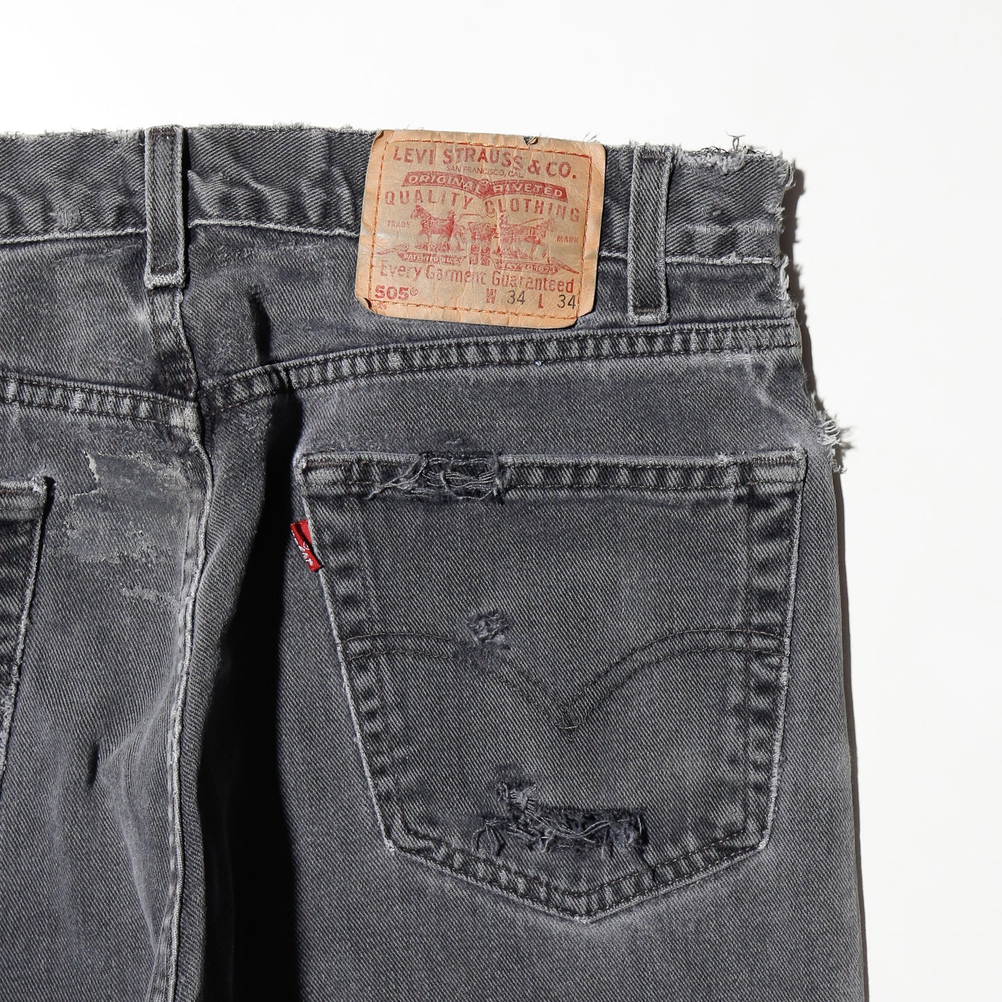 *one-off 90's levi's 505 broken jeans