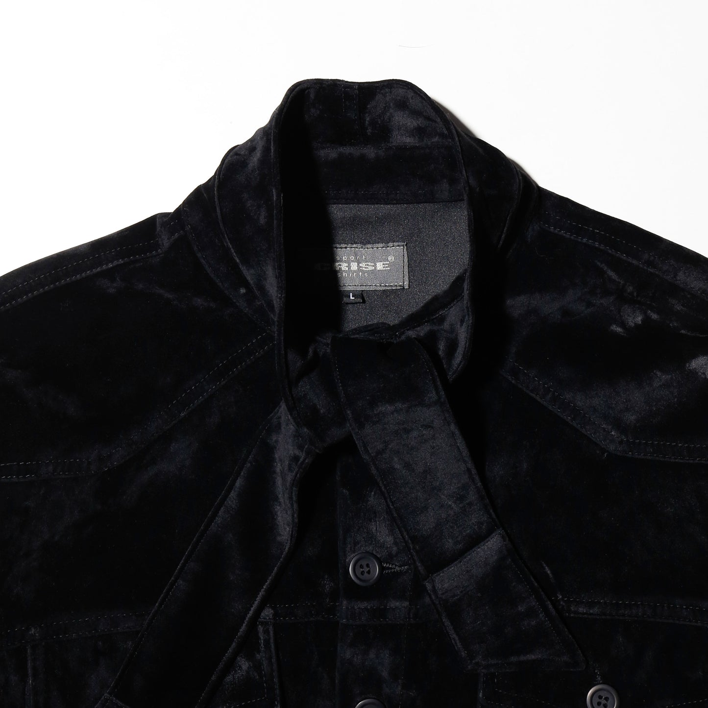 *one-off cropped bowtie velvet shirt