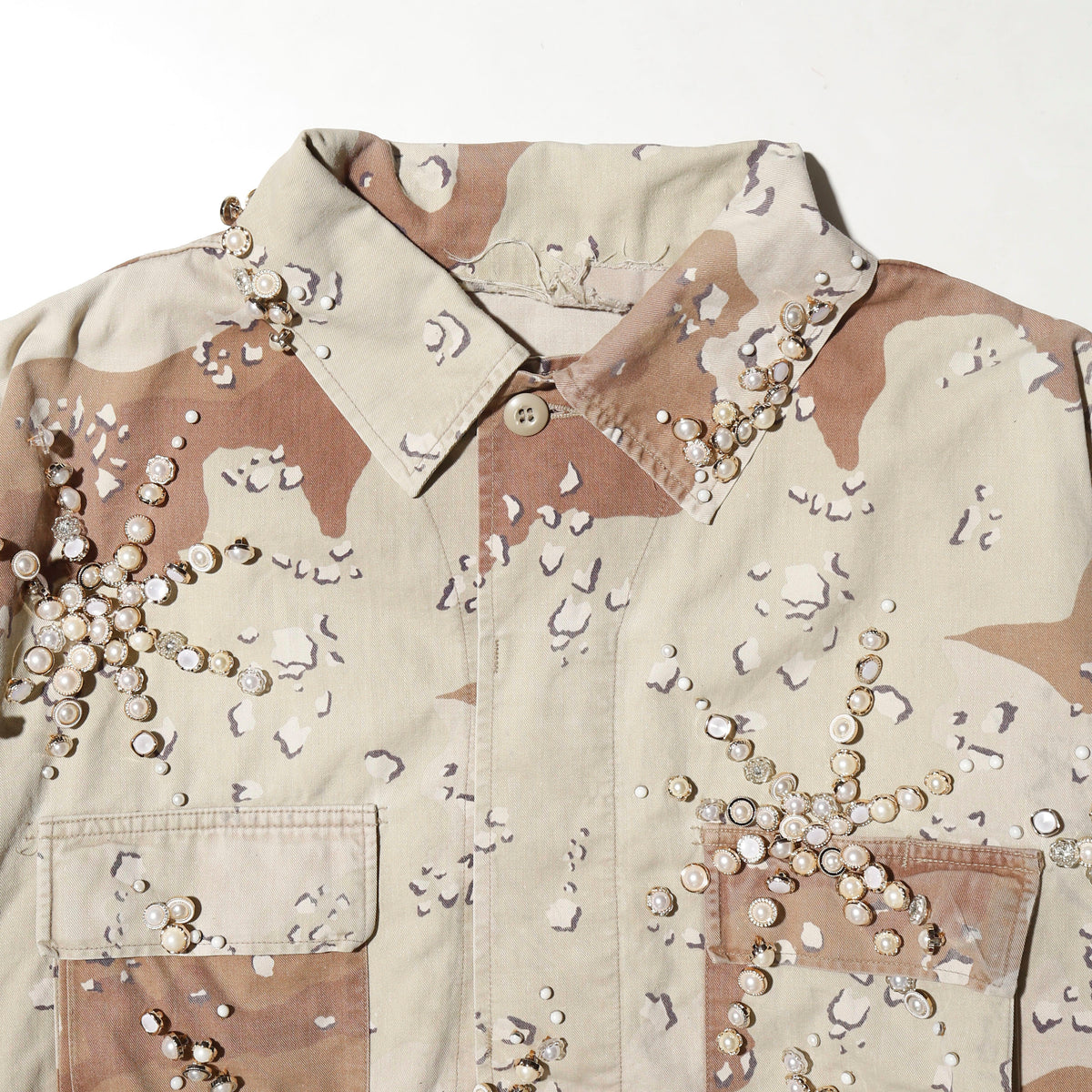 *one-off bijou perl battle dress uniform jacket