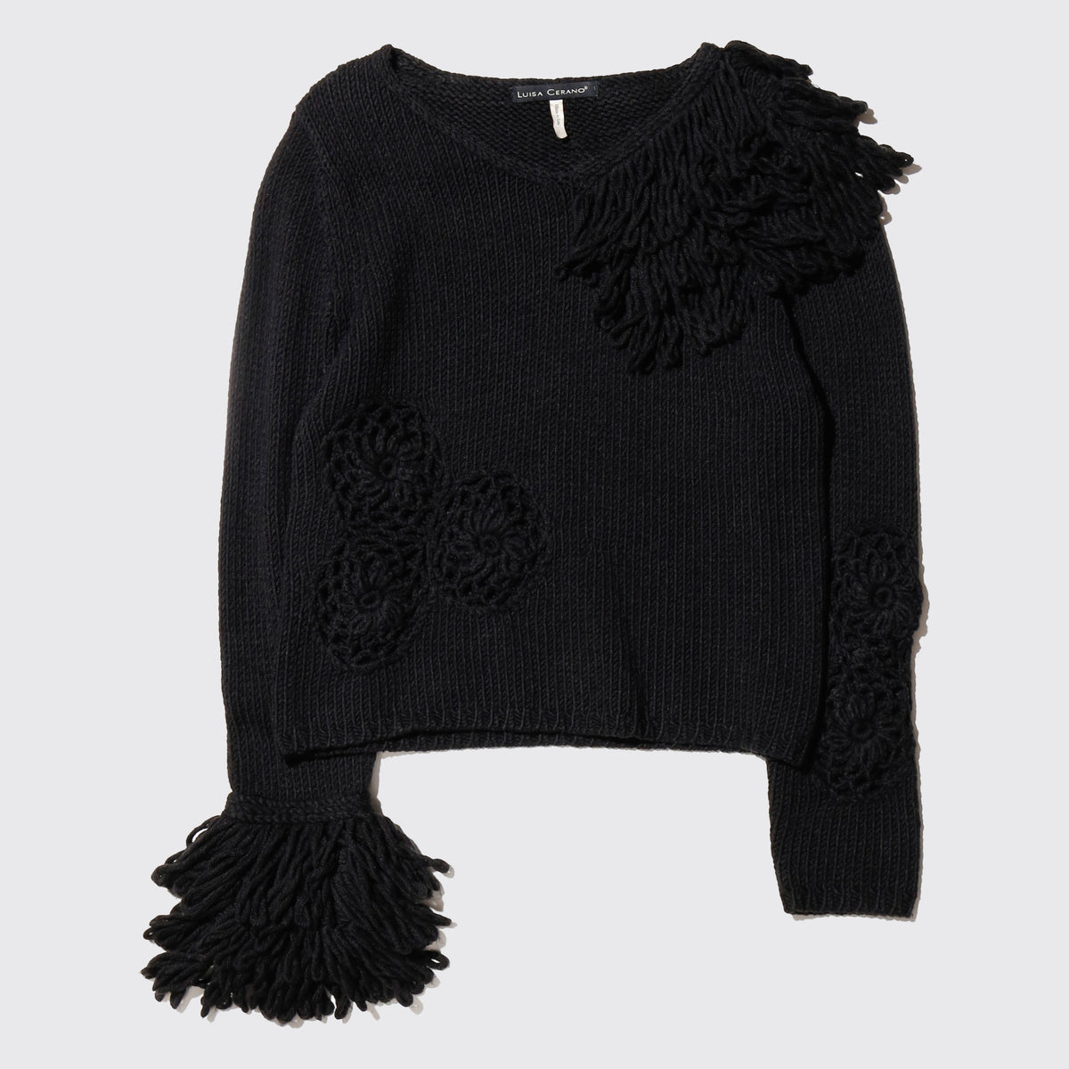 vintage cropped applications sweater