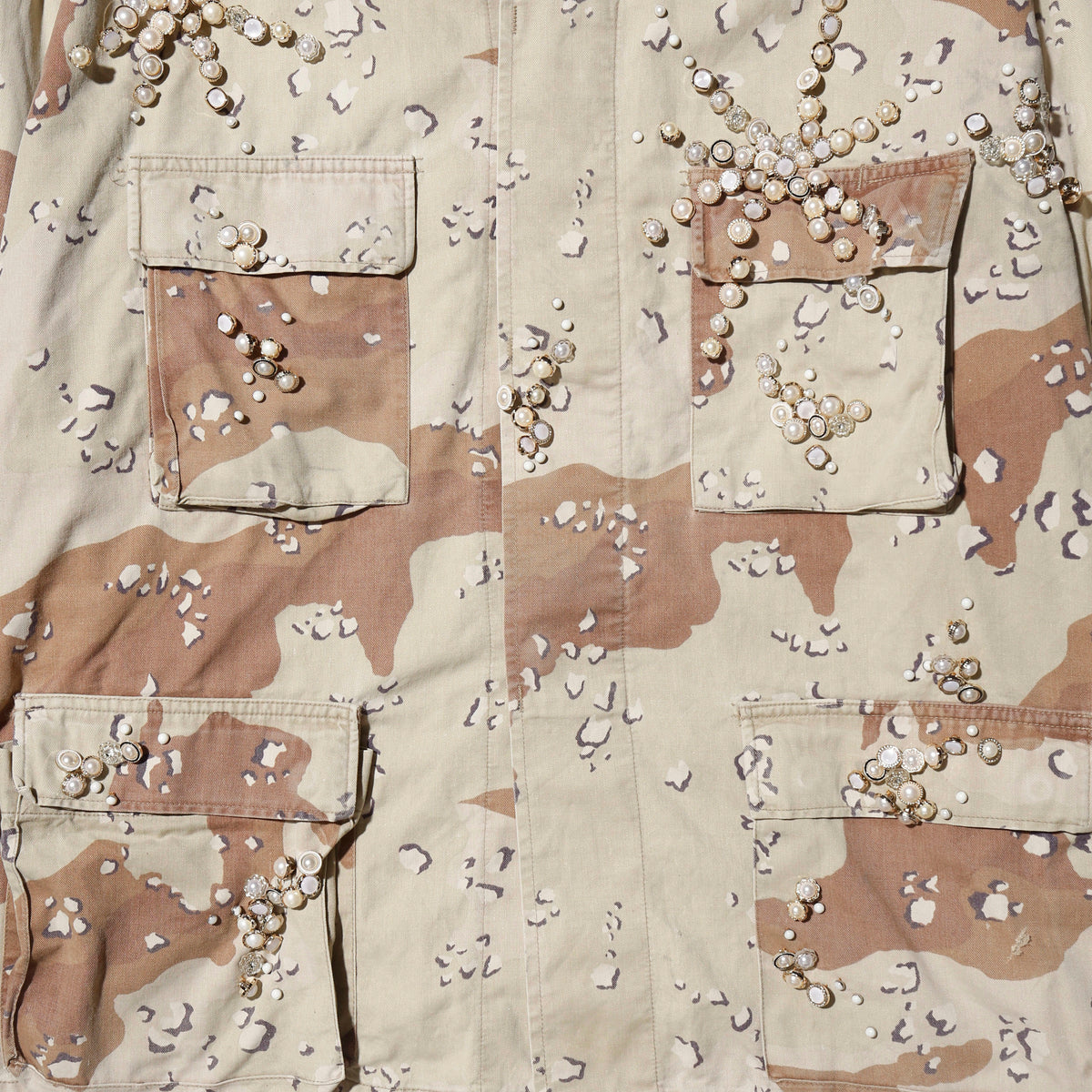 *one-off bijou perl battle dress uniform jacket