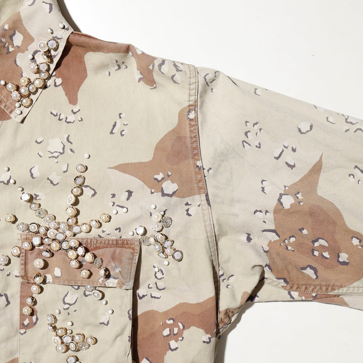 *one-off bijou perl battle dress uniform jacket