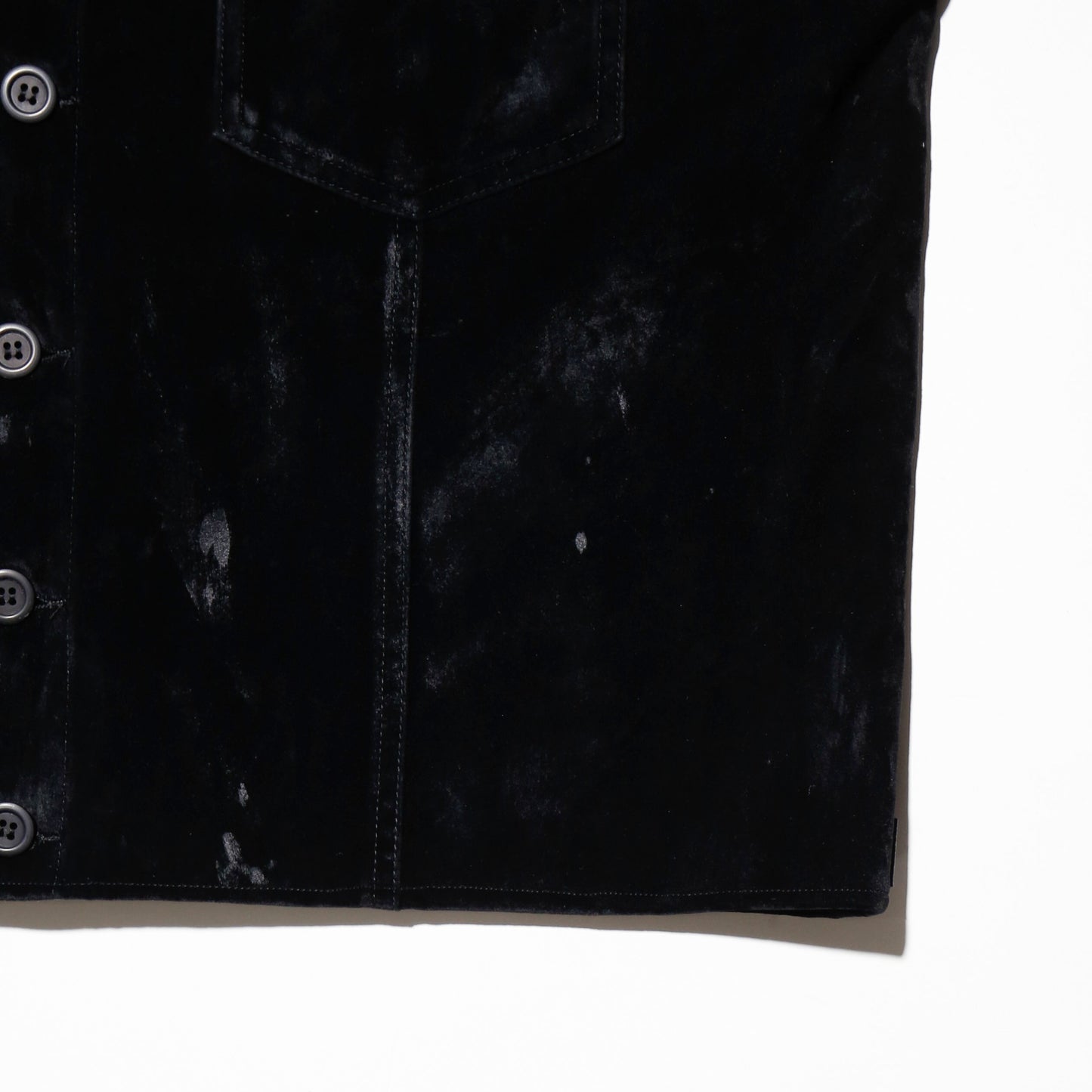 *one-off cropped bowtie velvet shirt