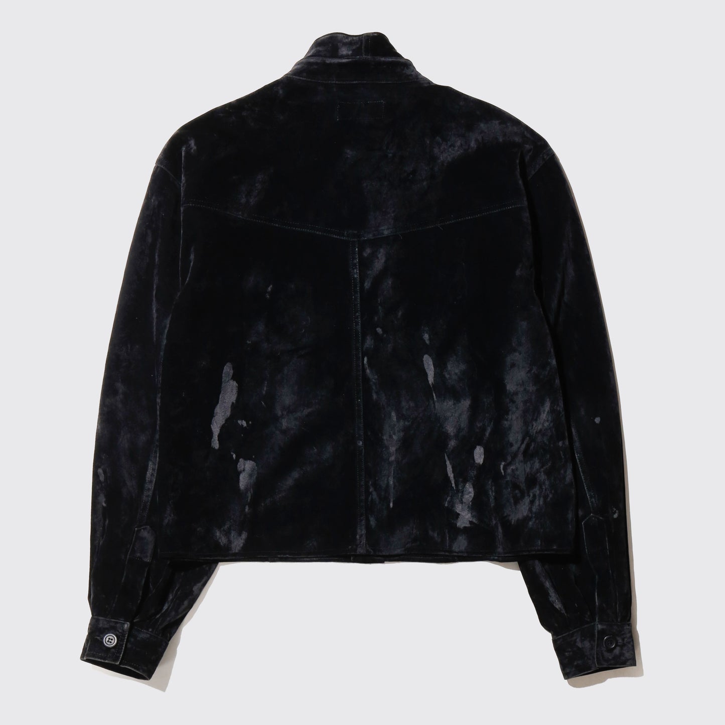 *one-off cropped bowtie velvet shirt