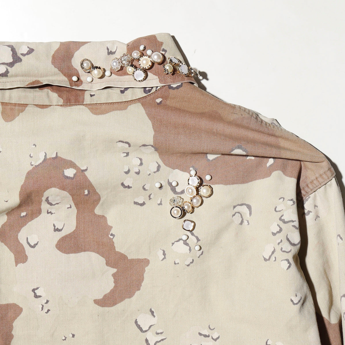 *one-off bijou perl battle dress uniform jacket