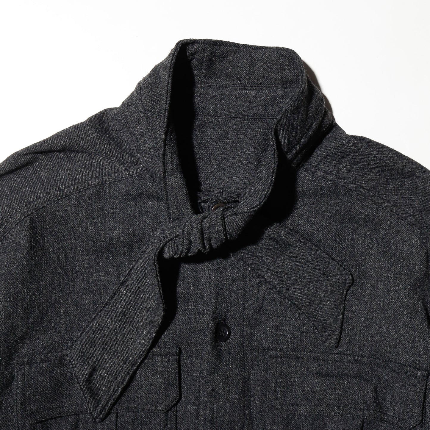 *one-off cropped bowtie gabardine shirt