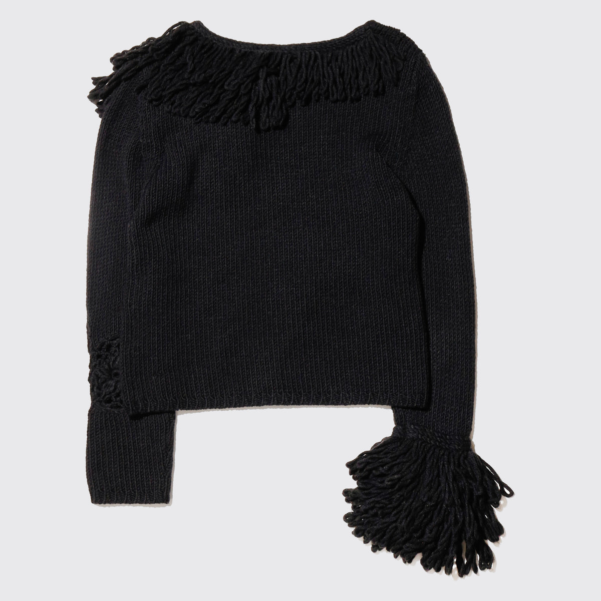 vintage cropped applications sweater