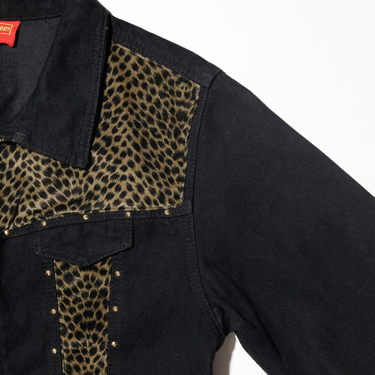 vintage 90's studded animal combi trucker jacket