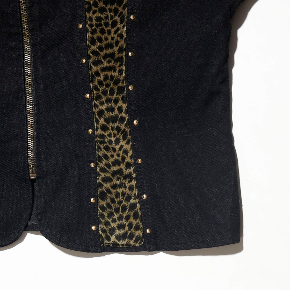 vintage 90's studded animal combi trucker jacket