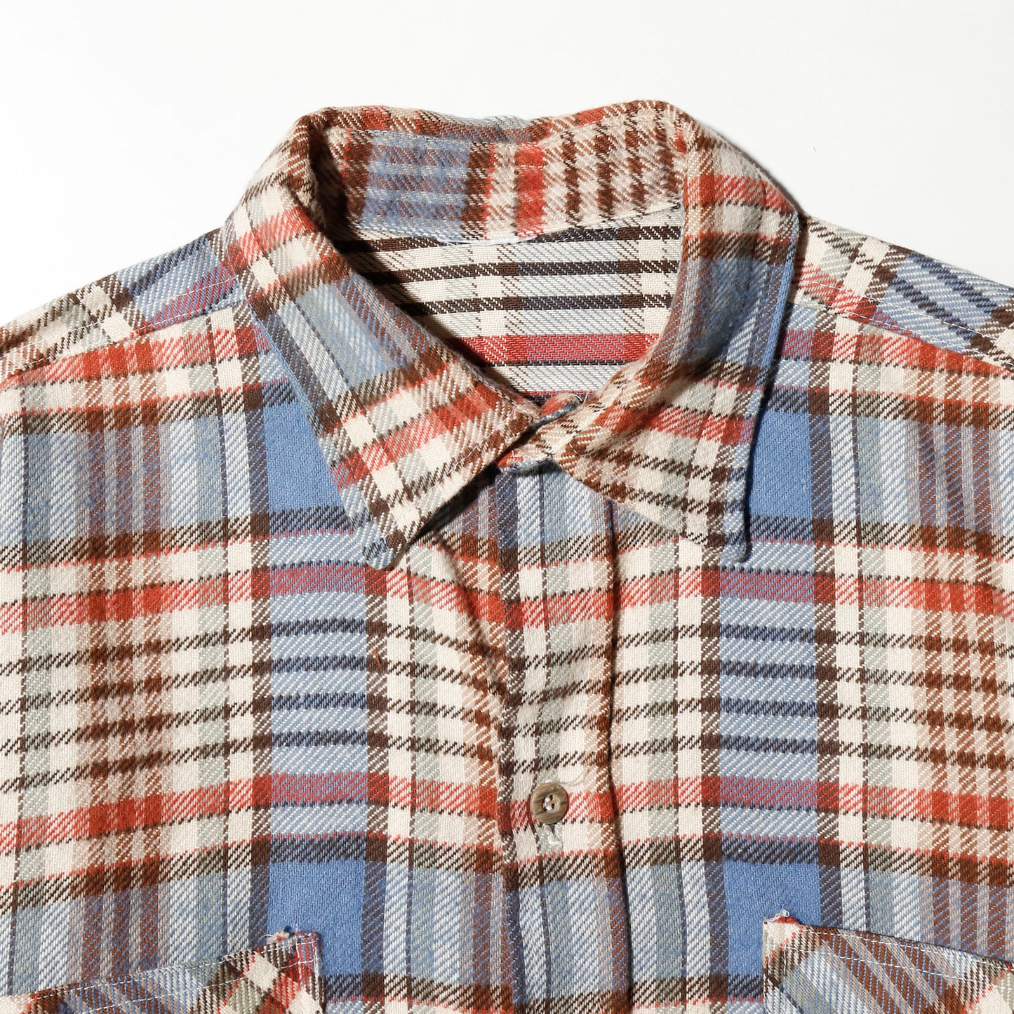*one-off broken flannel check shirt,with copper badge