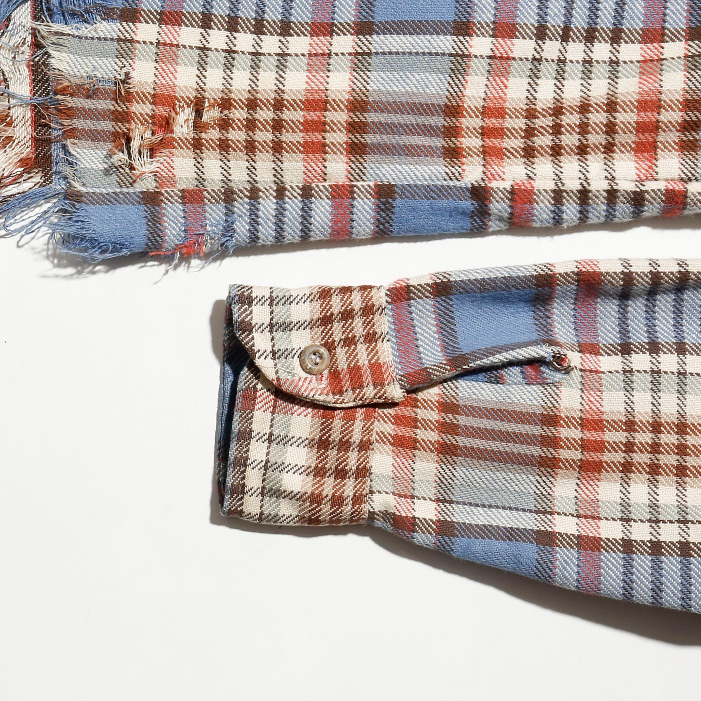 *one-off broken flannel check shirt,with copper badge
