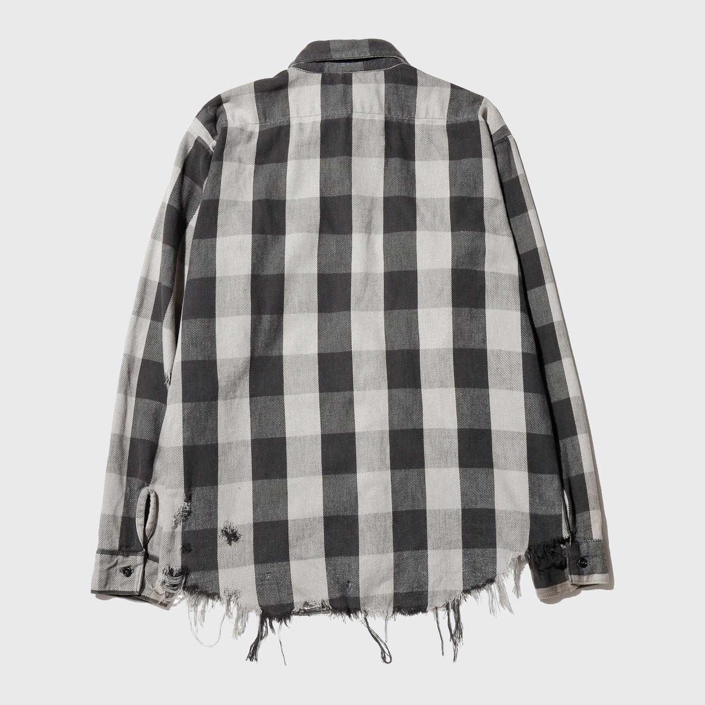 *one-off 80's five bother broken flannel check shirt, with copper badge
