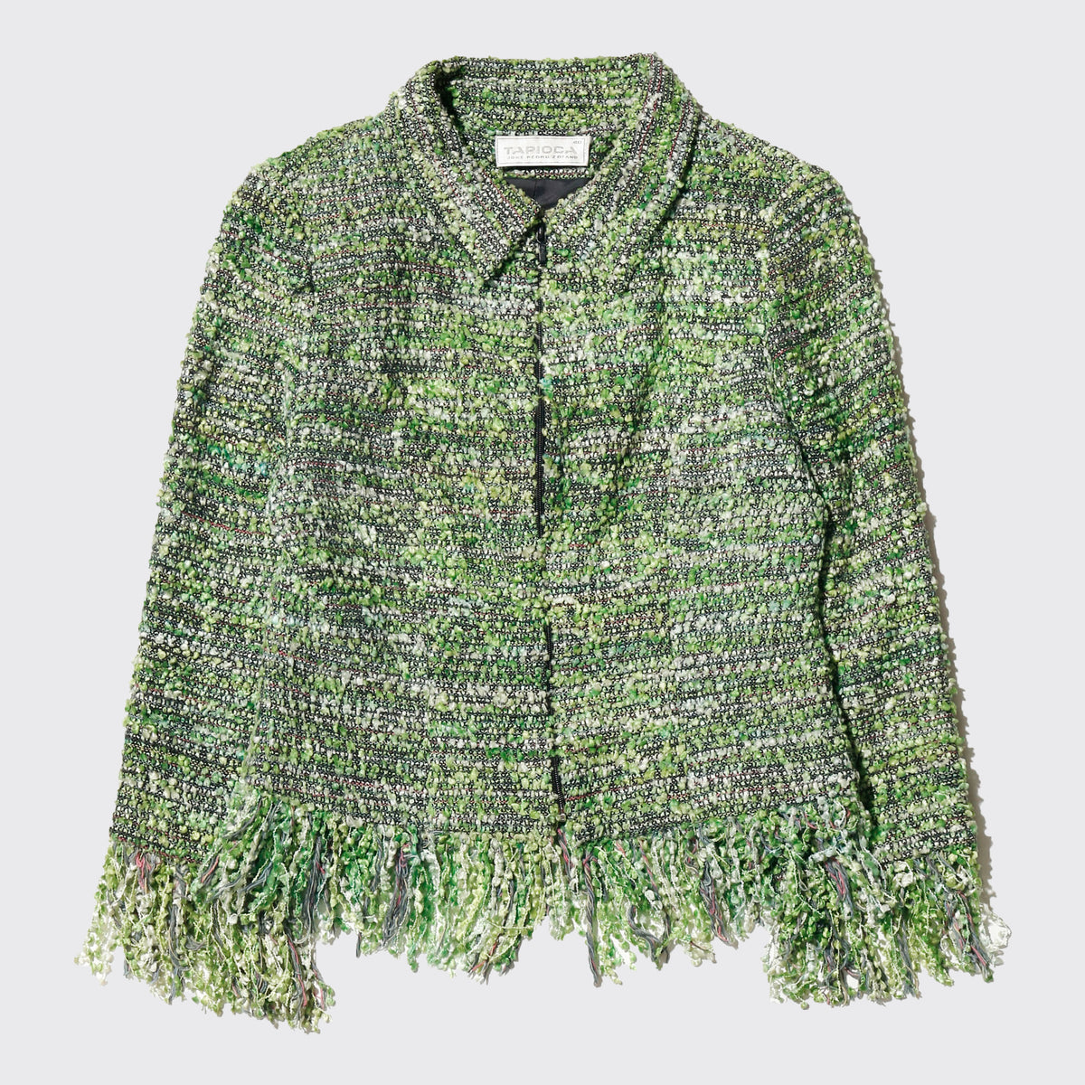 vintage 90's euro fringe fancy tweed jacket