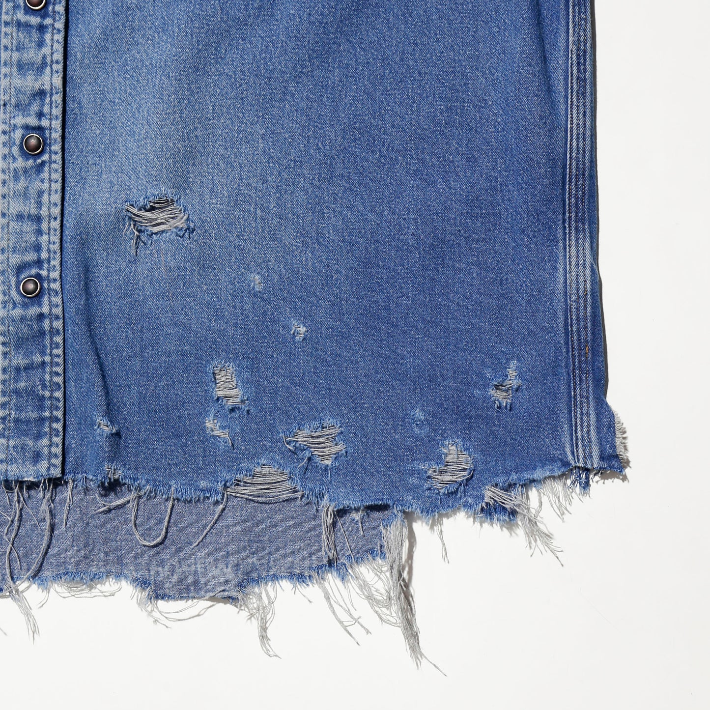 *one-off carhartt broken denim shirt,with copper badge
