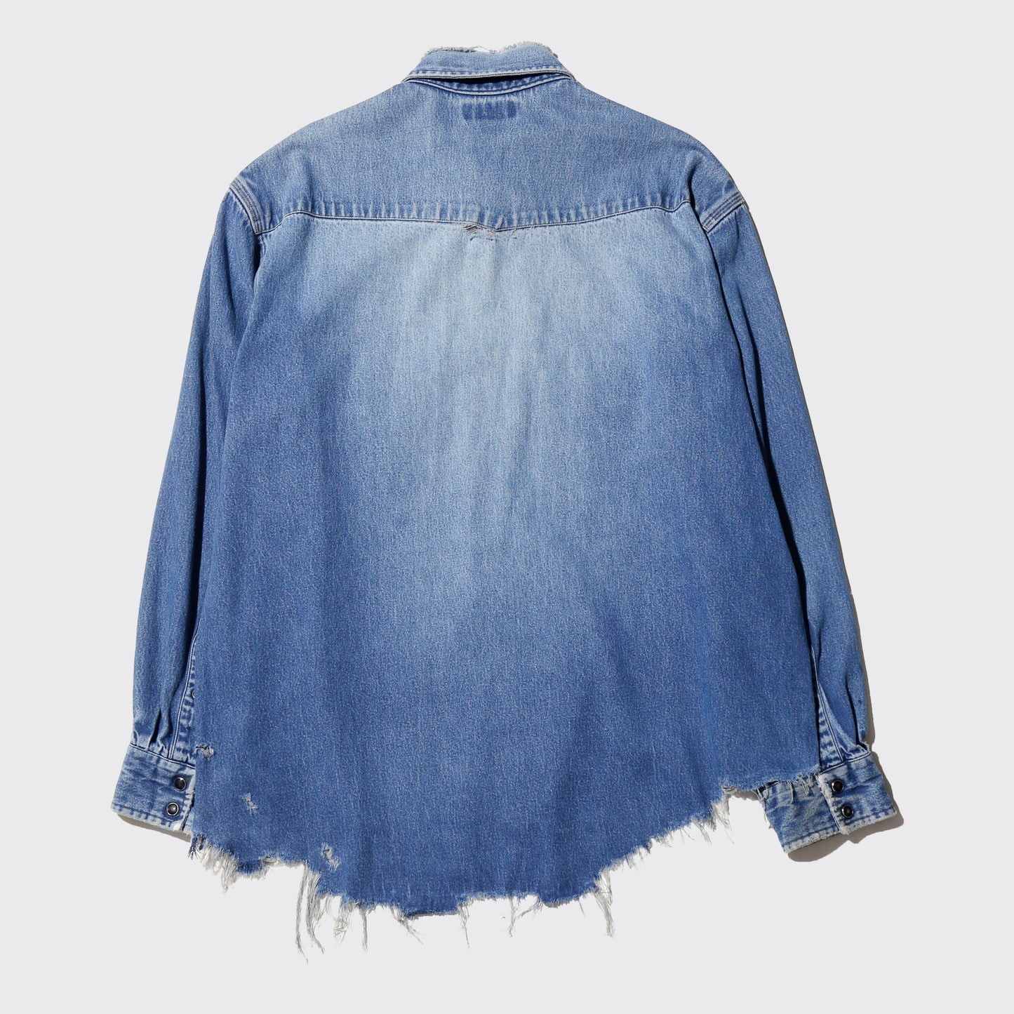 *one-off carhartt broken denim shirt,with copper badge