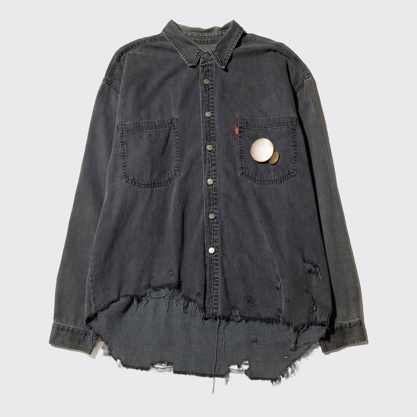 *one-off 90's levi's broken denim shirt, with copper badge