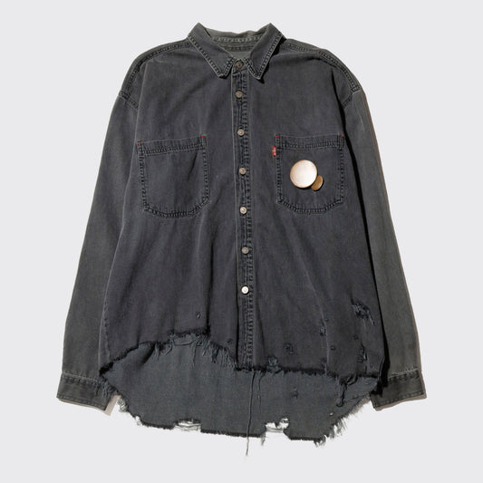 *one-off 90's levi's broken denim shirt, with copper badge