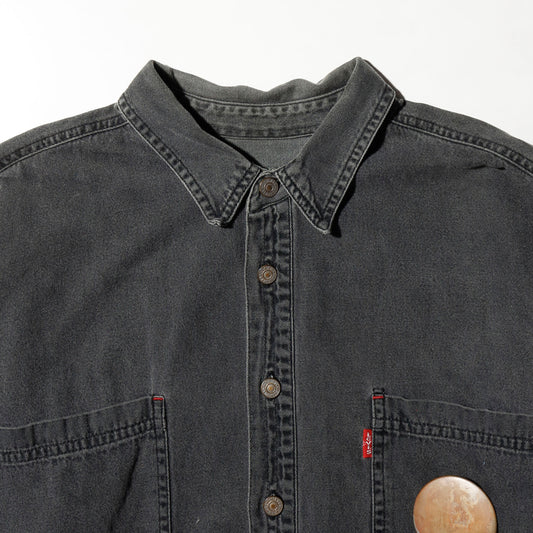 *one-off 90's levi's broken denim shirt, with copper badge