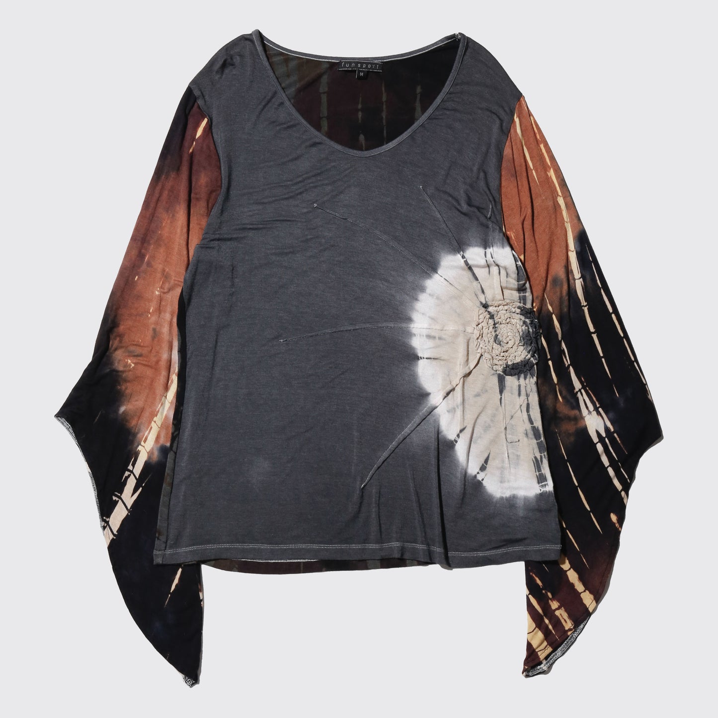 vintage dyed flare sleeve cut sew