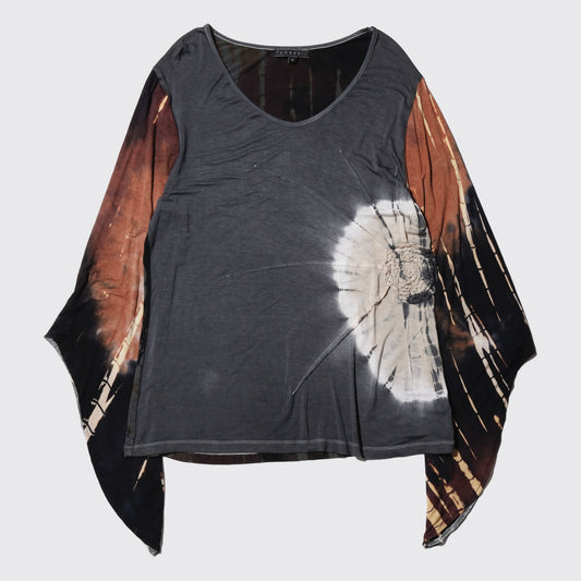 vintage dyed flare sleeve cut sew