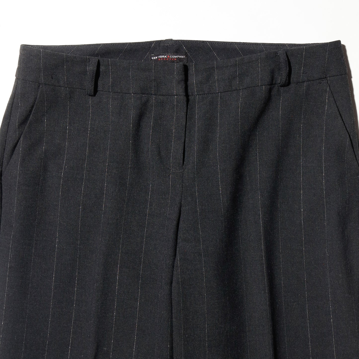 vintage lame stripe low rise flare slacks