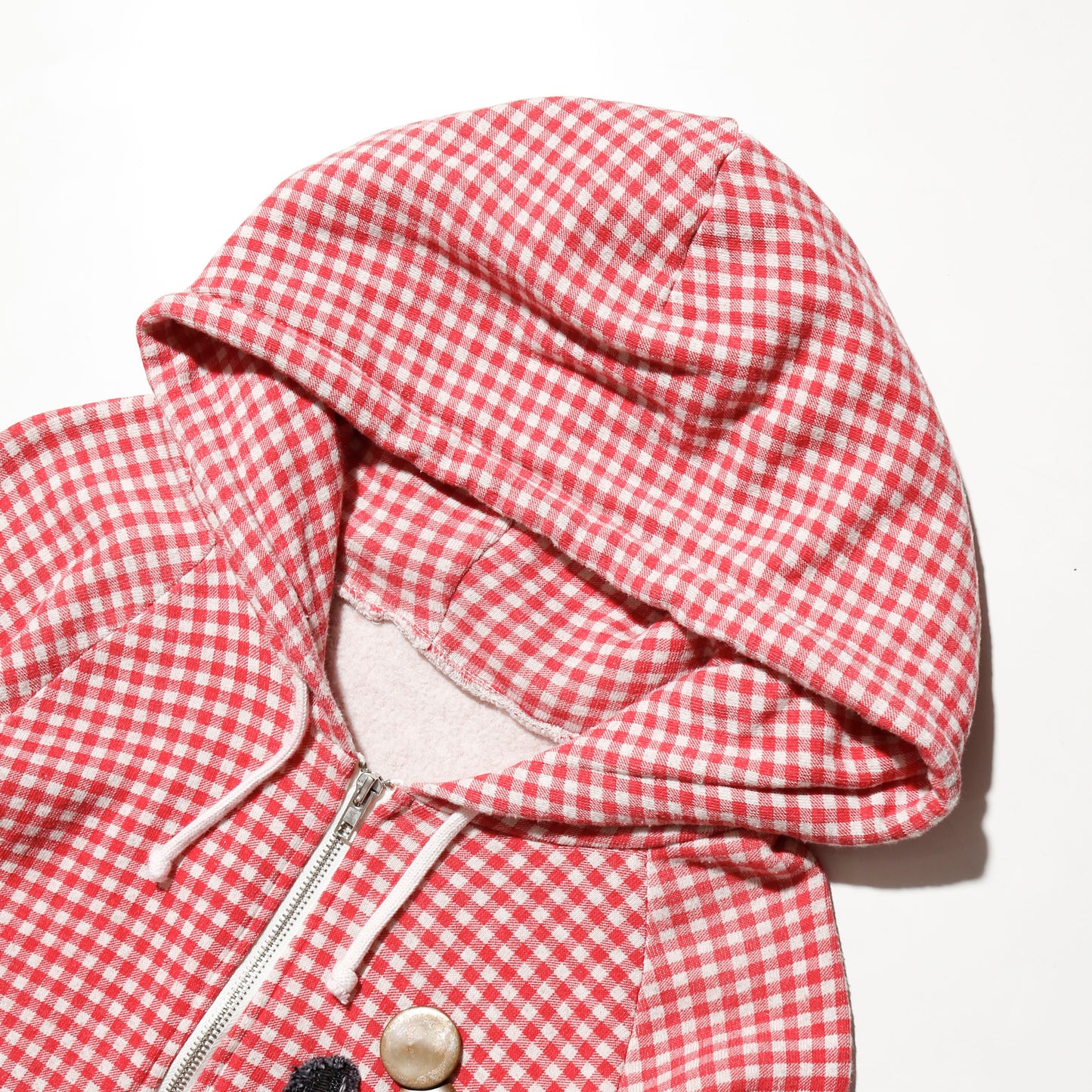 vintage crown gimgam check hoodie, with copper badge